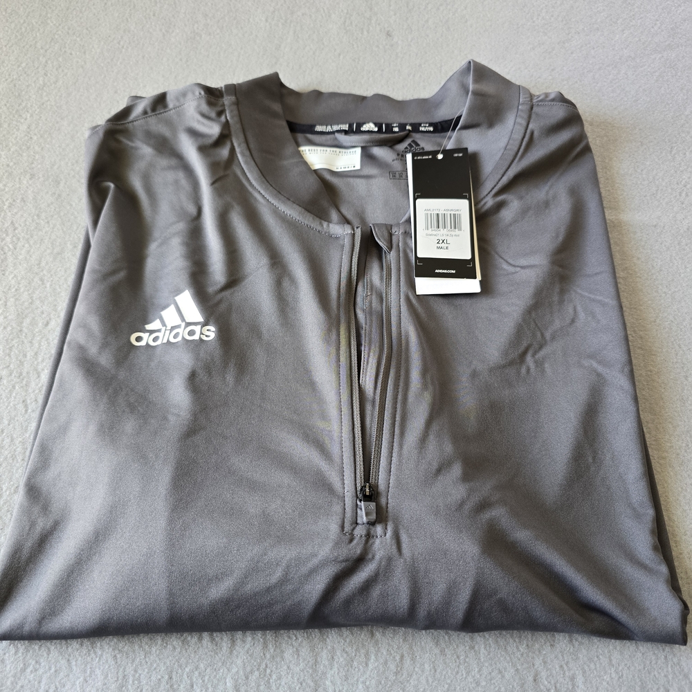 NWT Adidas Primeblue Gray 2XL Zip Lightweight Sports College Comfortable